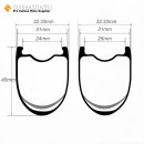 360g Ultralight 700C 45x31mm Wavy Shape Carbon Tubeless Gravel / CX Rim